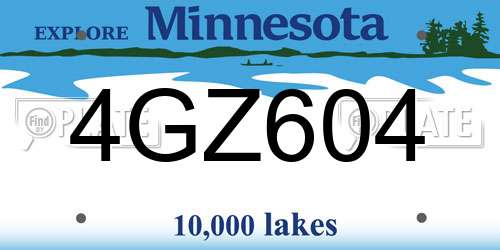 4GZ604 Minnesota License Plate