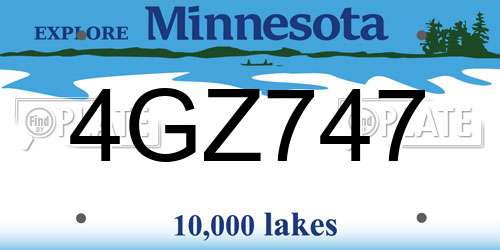 4GZ747 Minnesota License Plate