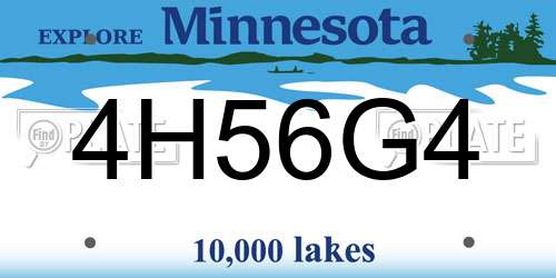 4H56G4 Minnesota License Plate