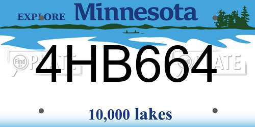 4HB664 Minnesota License Plate