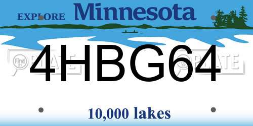 4HBG64 Minnesota License Plate