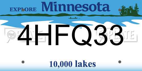 4HFQ33 Minnesota License Plate