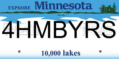 4HMBYRS Minnesota License Plate