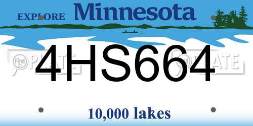 4HS664 Minnesota License Plate