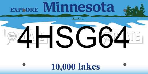 4HSG64 Minnesota License Plate