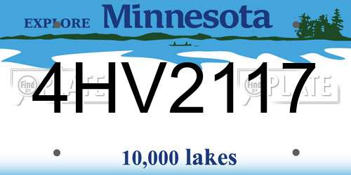 4HV2117 Minnesota License Plate