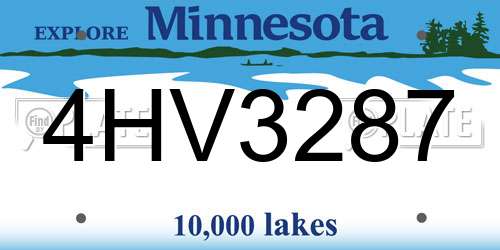 4HV3287 Minnesota License Plate