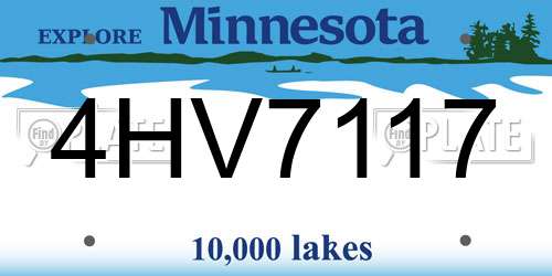 4HV7117 Minnesota License Plate