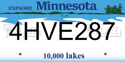 4HVE287 Minnesota License Plate