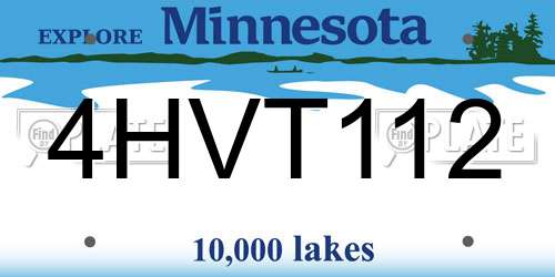 4HVT112 Minnesota License Plate