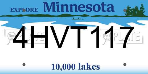4HVT117 Minnesota License Plate