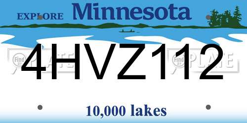 4HVZ112 Minnesota License Plate