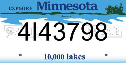 4I43798 Minnesota License Plate