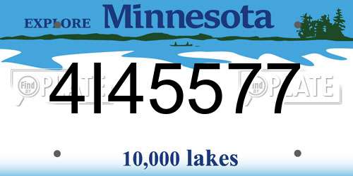 4I45577 Minnesota License Plate