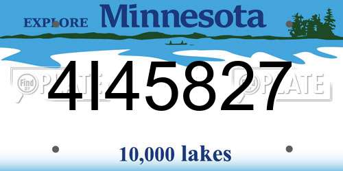 4I45827 Minnesota License Plate
