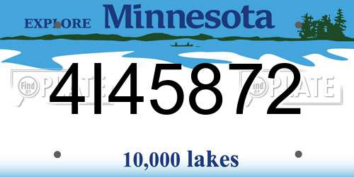 4I45872 Minnesota License Plate