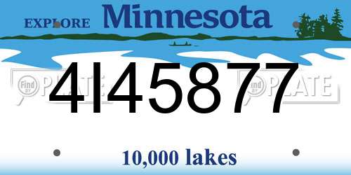 4I45877 Minnesota License Plate