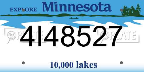 4I48527 Minnesota License Plate