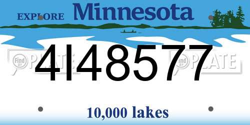 4I48577 Minnesota License Plate