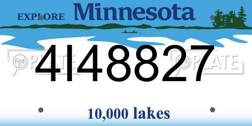 4I48827 Minnesota License Plate