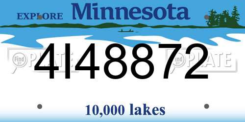 4I48872 Minnesota License Plate