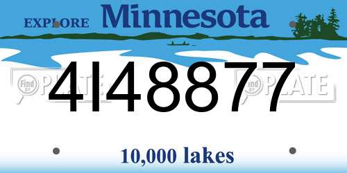 4I48877 Minnesota License Plate