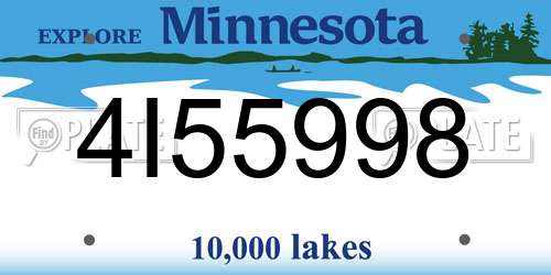 4I55998 Minnesota License Plate
