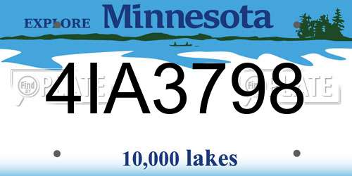 4IA3798 Minnesota License Plate