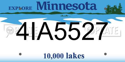 4IA5527 Minnesota License Plate