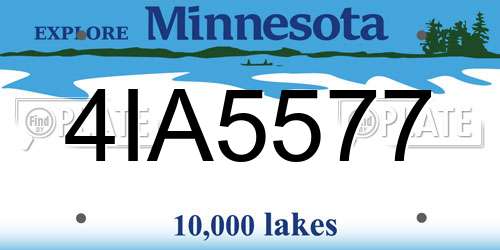 4IA5577 Minnesota License Plate