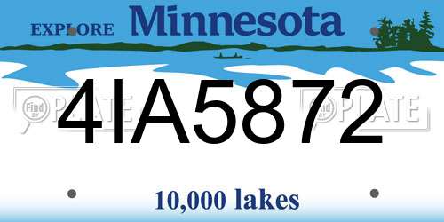 4IA5872 Minnesota License Plate