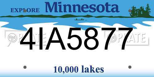 4IA5877 Minnesota License Plate