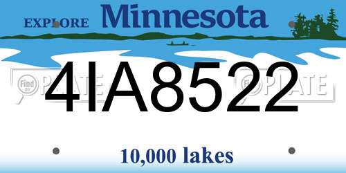 4IA8522 Minnesota License Plate