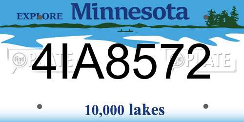 4IA8572 Minnesota License Plate