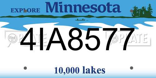4IA8577 Minnesota License Plate