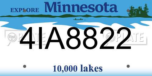 4IA8822 Minnesota License Plate
