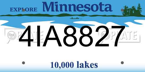 4IA8827 Minnesota License Plate
