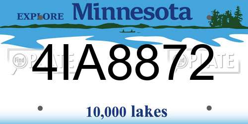 4IA8872 Minnesota License Plate