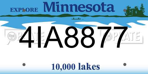 4IA8877 Minnesota License Plate