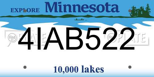 4IAB522 Minnesota License Plate