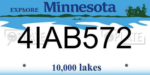 4IAB572 Minnesota License Plate