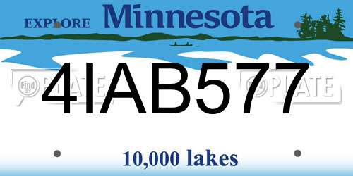 4IAB577 Minnesota License Plate
