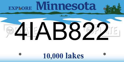 4IAB822 Minnesota License Plate