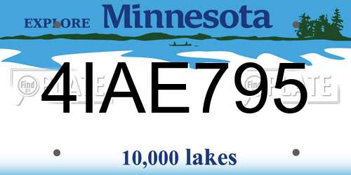 4IAE795 Minnesota License Plate