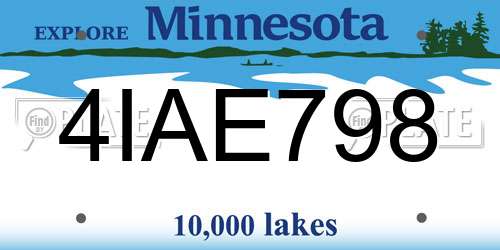4IAE798 Minnesota License Plate