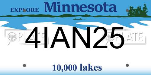 4IAN25 Minnesota License Plate