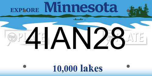 4IAN28 Minnesota License Plate