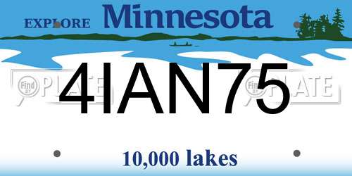 4IAN75 Minnesota License Plate