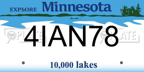 4IAN78 Minnesota License Plate
