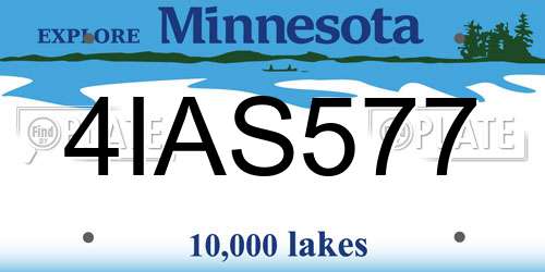 4IAS577 Minnesota License Plate